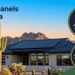 Solar panels Arizona 2026 — Arizona home with solar panels saguaro cactus 6.5 peak sun hours and $15,120 net cost after ITC